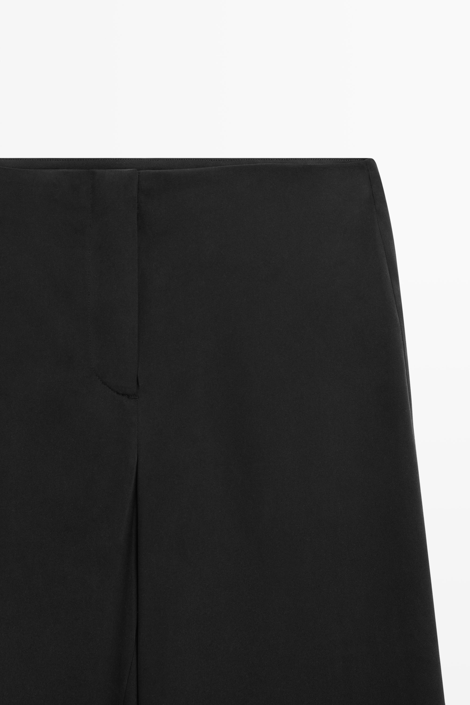 Silk blend tie-hem capri pants